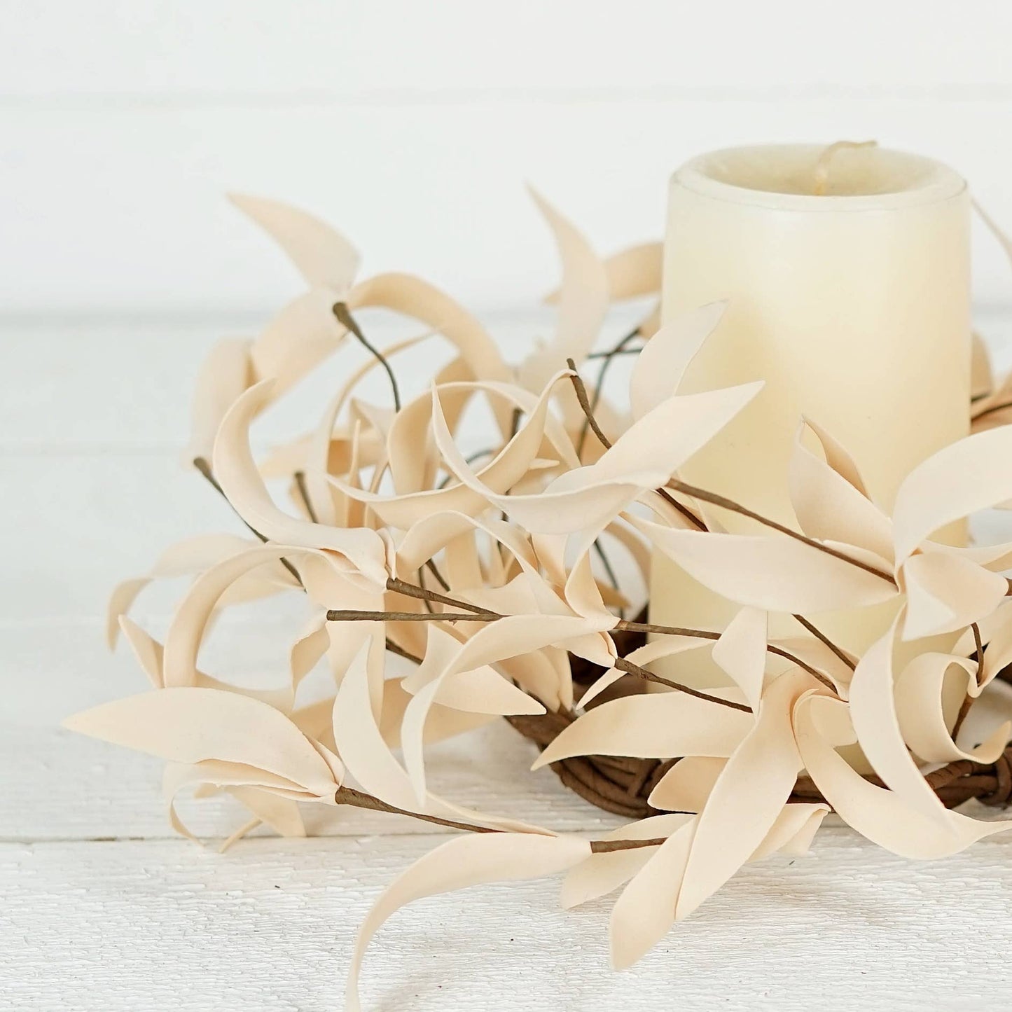 Buttercup Herb Leaves Candle Ring - 3.5"