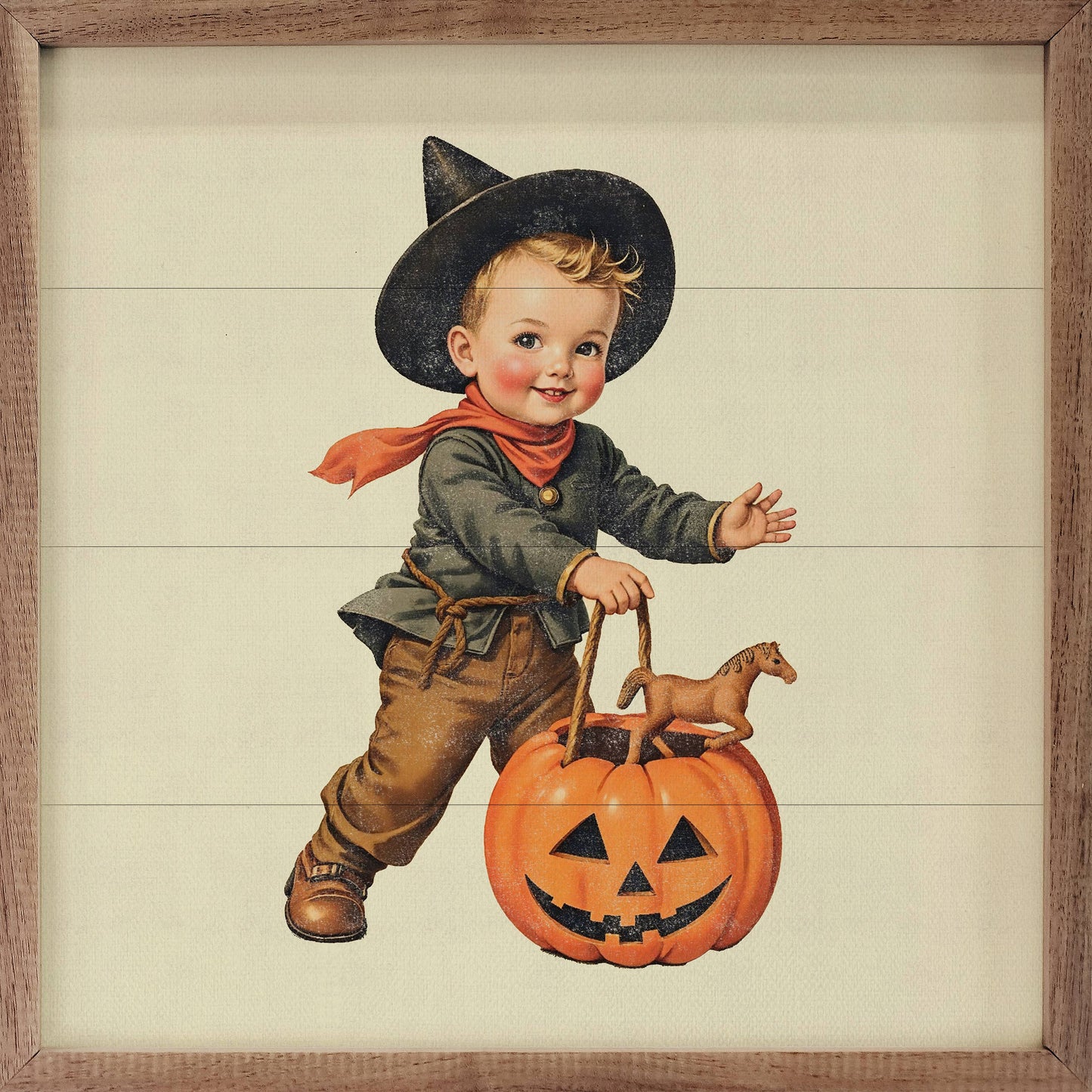 Cute Cowboy Costume Trick Or Treat - 4"x4"