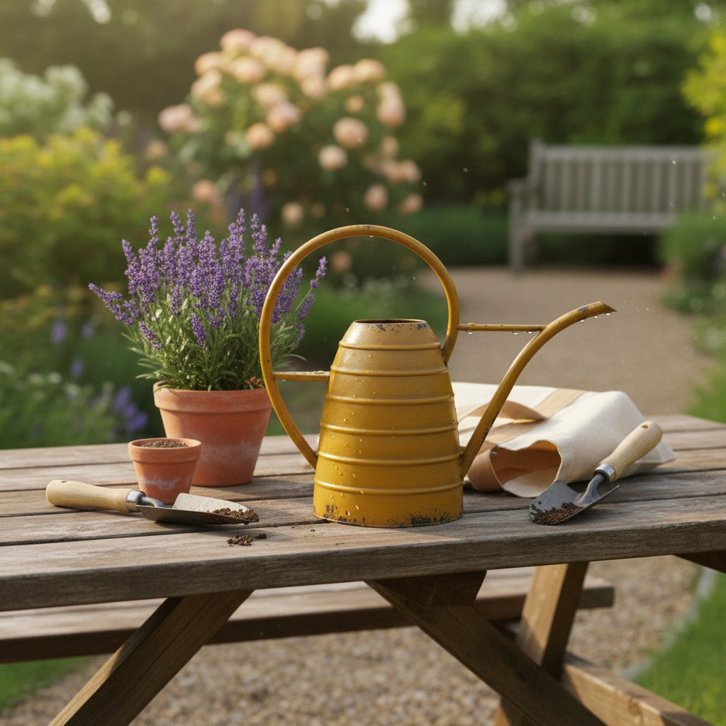 Mustard Beehive Watering Can - 11.5"
