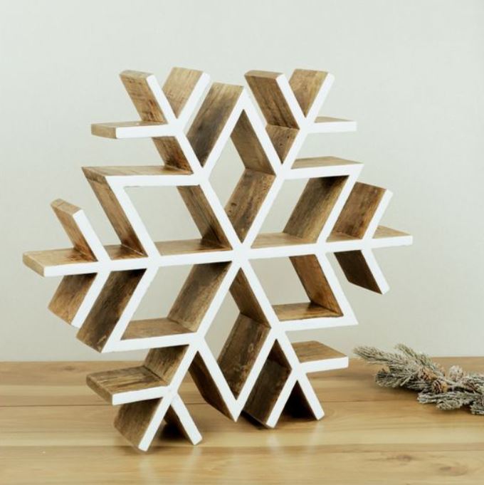Wooden Enamelware Snowflake - 24"