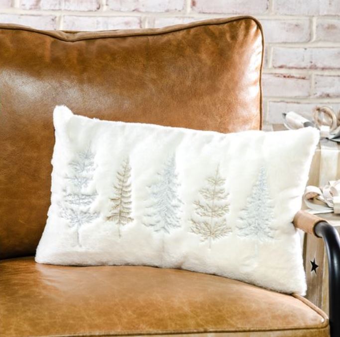 Gold & Silver Evergreen Fur Pillow - 12"x20"