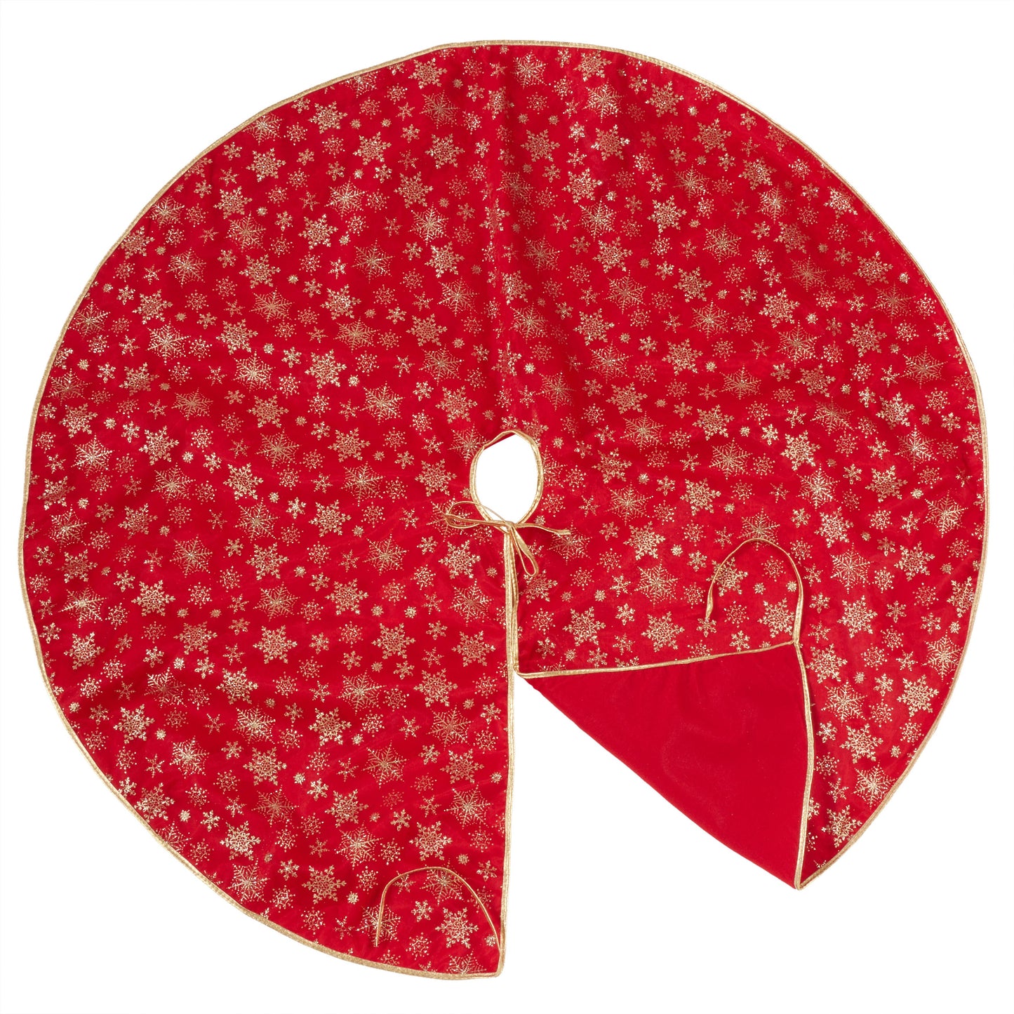 Red and Gold Organza Tree Skirt -48"