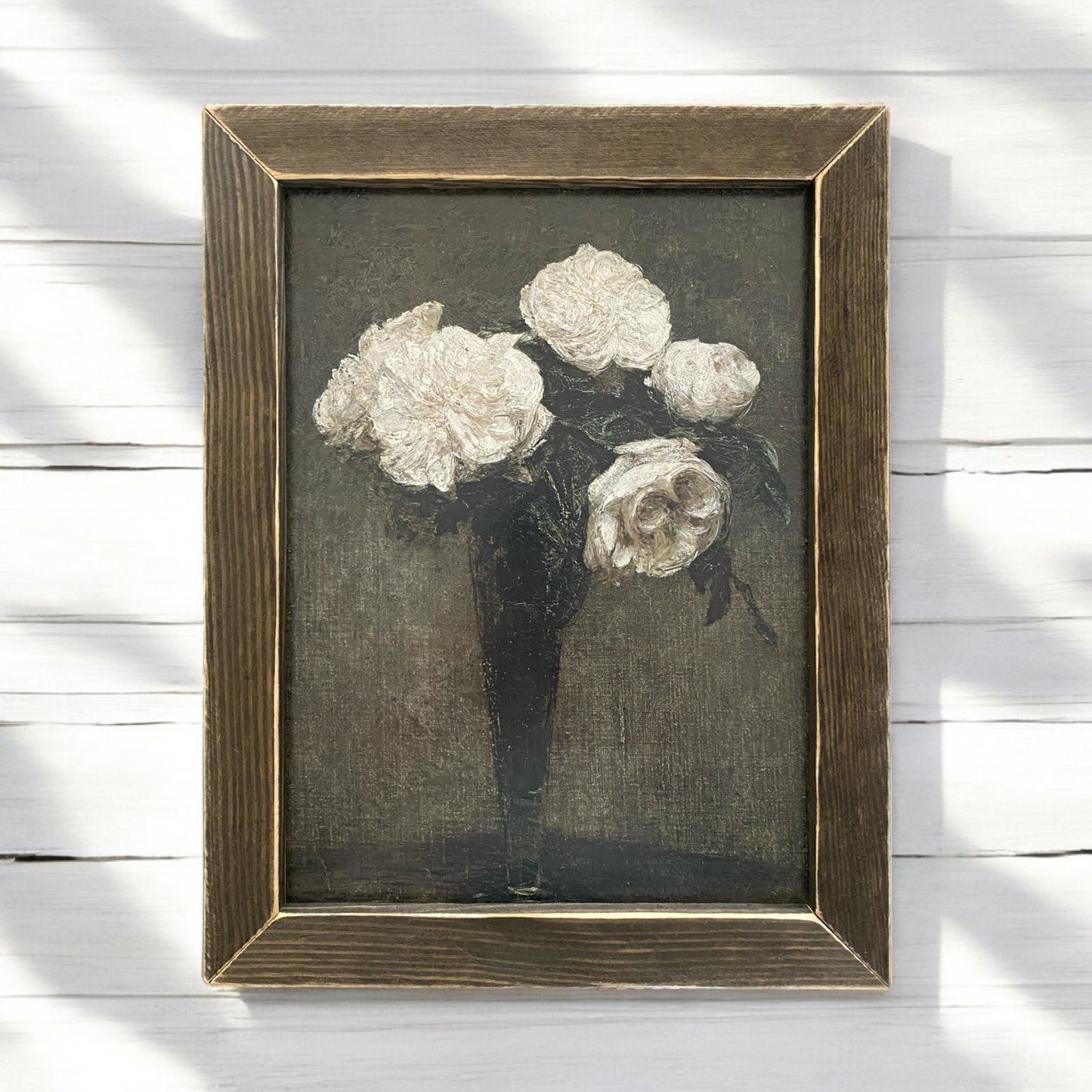 White Flower Vase Artwork - 12”x18”