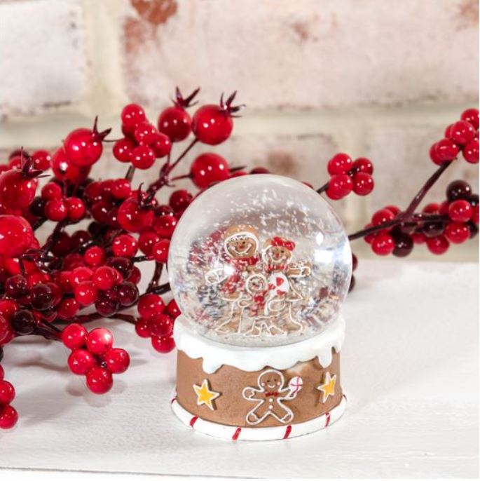 Gingerbread Family Snow Globe - 3.5"