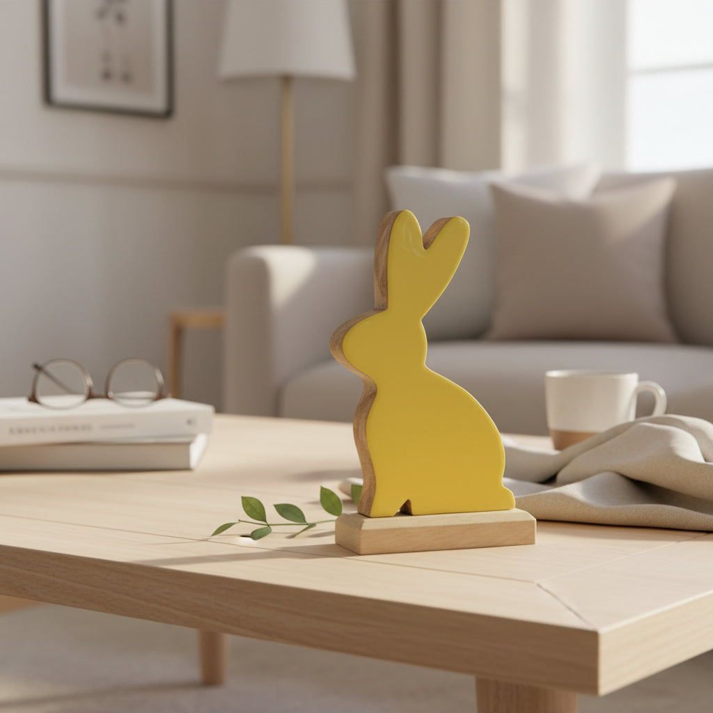 Yellow Enamel Bunny - 6.5"