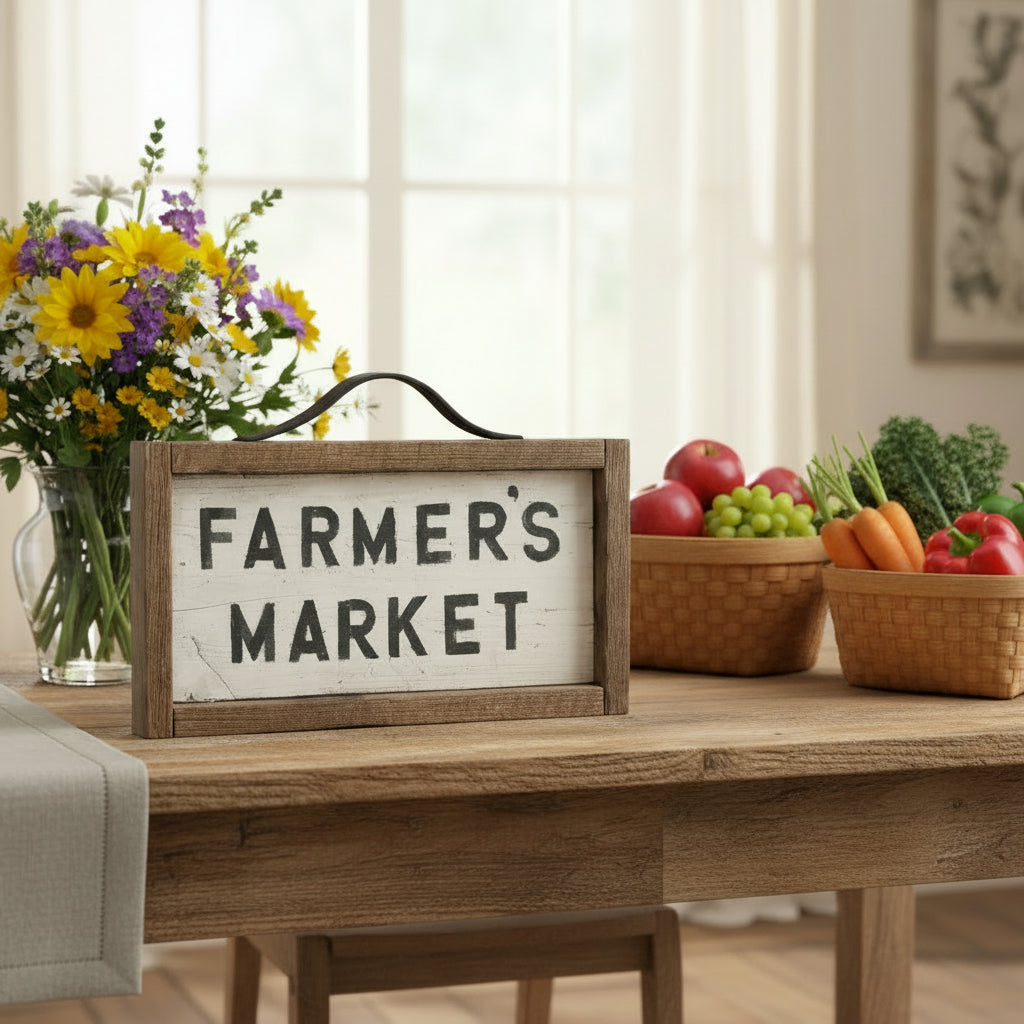 Farmer's Market Barnwood Sign - 17.5"x9.5"