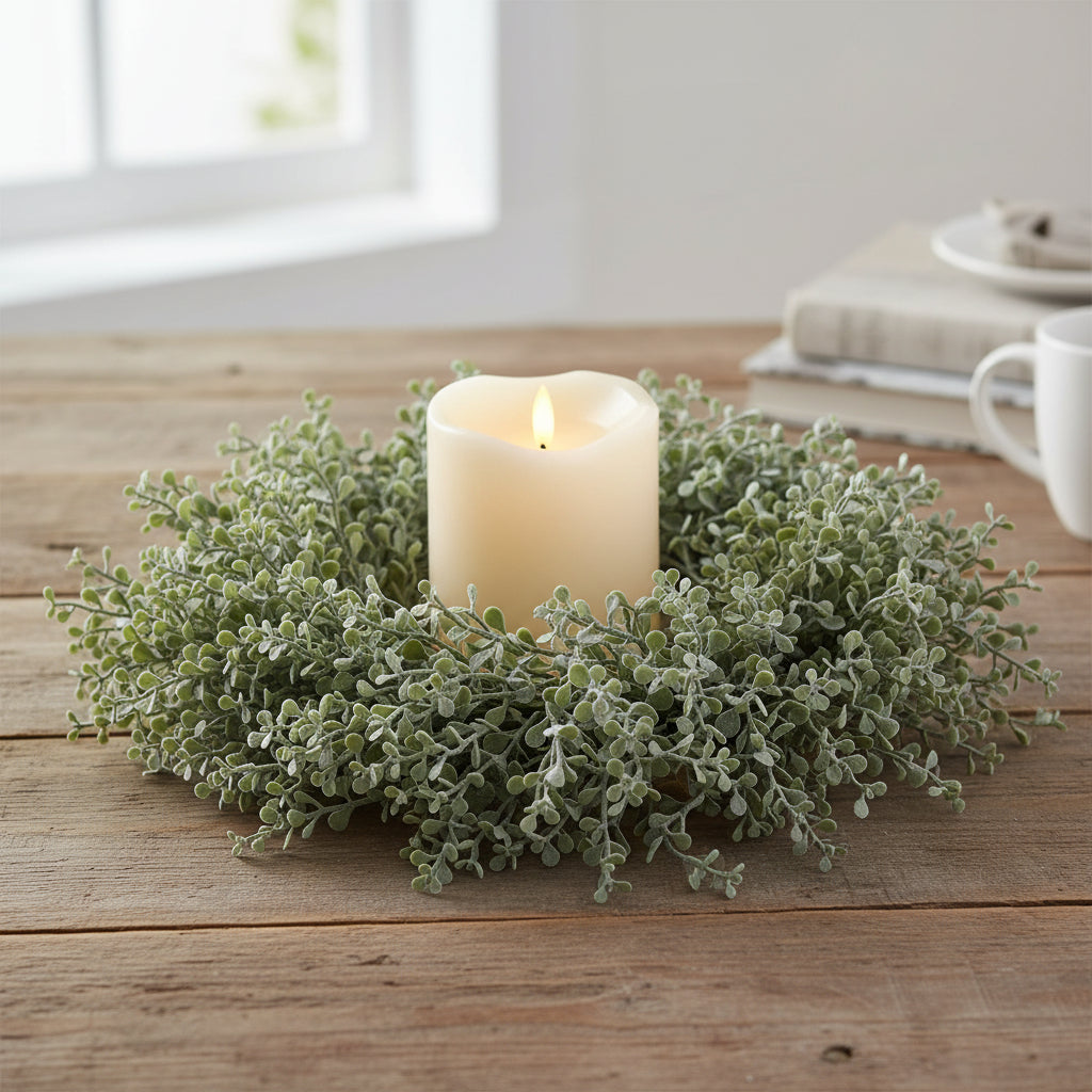 Boxwood Candle Ring - 5"