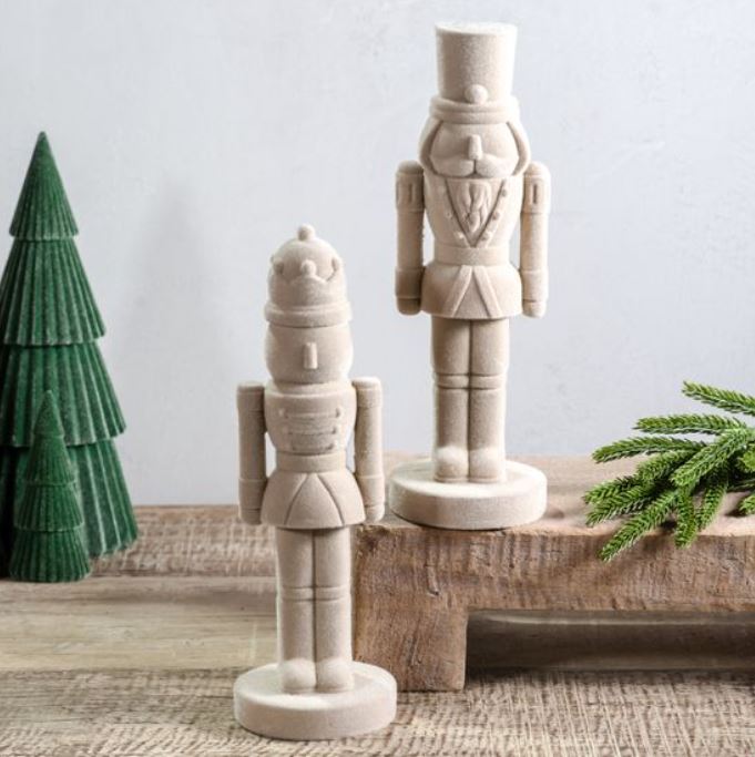 Ivory Velvet Nutcrackers - 10"