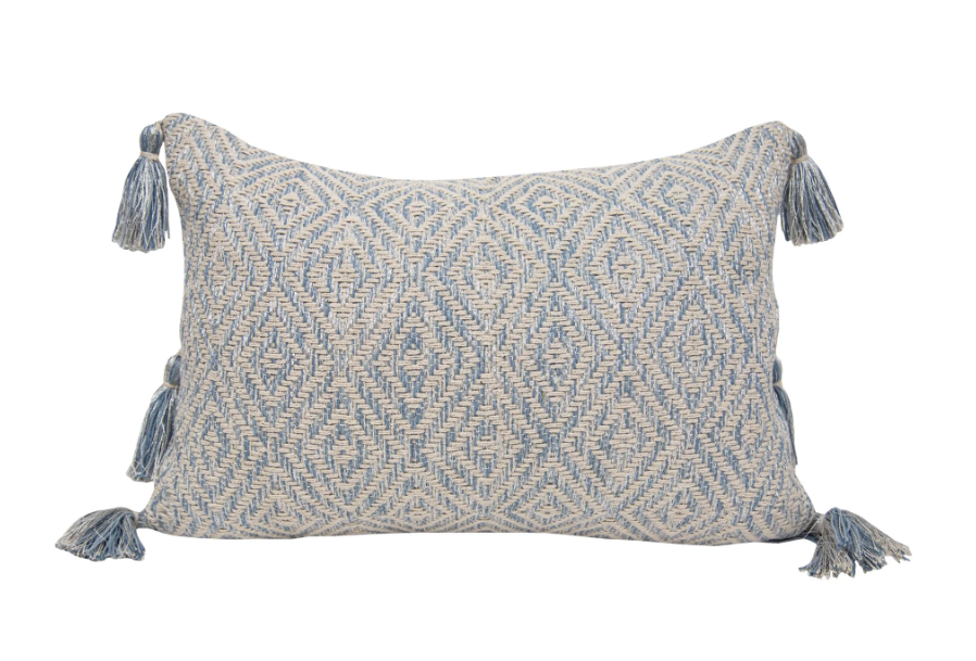 14X22 HAND WOVEN OAKLEY PILLOW BLUE
