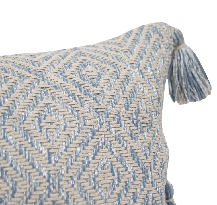14X22 HAND WOVEN OAKLEY PILLOW BLUE