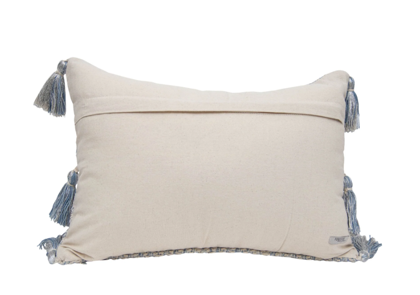 14X22 HAND WOVEN OAKLEY PILLOW BLUE