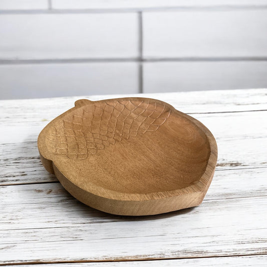 Wooden Acorn Platter - 12"