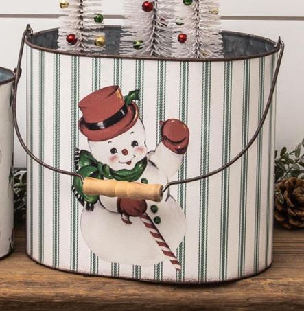Vintage Snowman Buckets