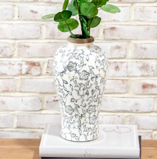Gray Heirloom Tall Plum Vase - 12"