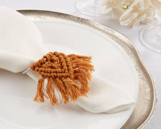Terracotta Braided Napkin Rings - Set of 4