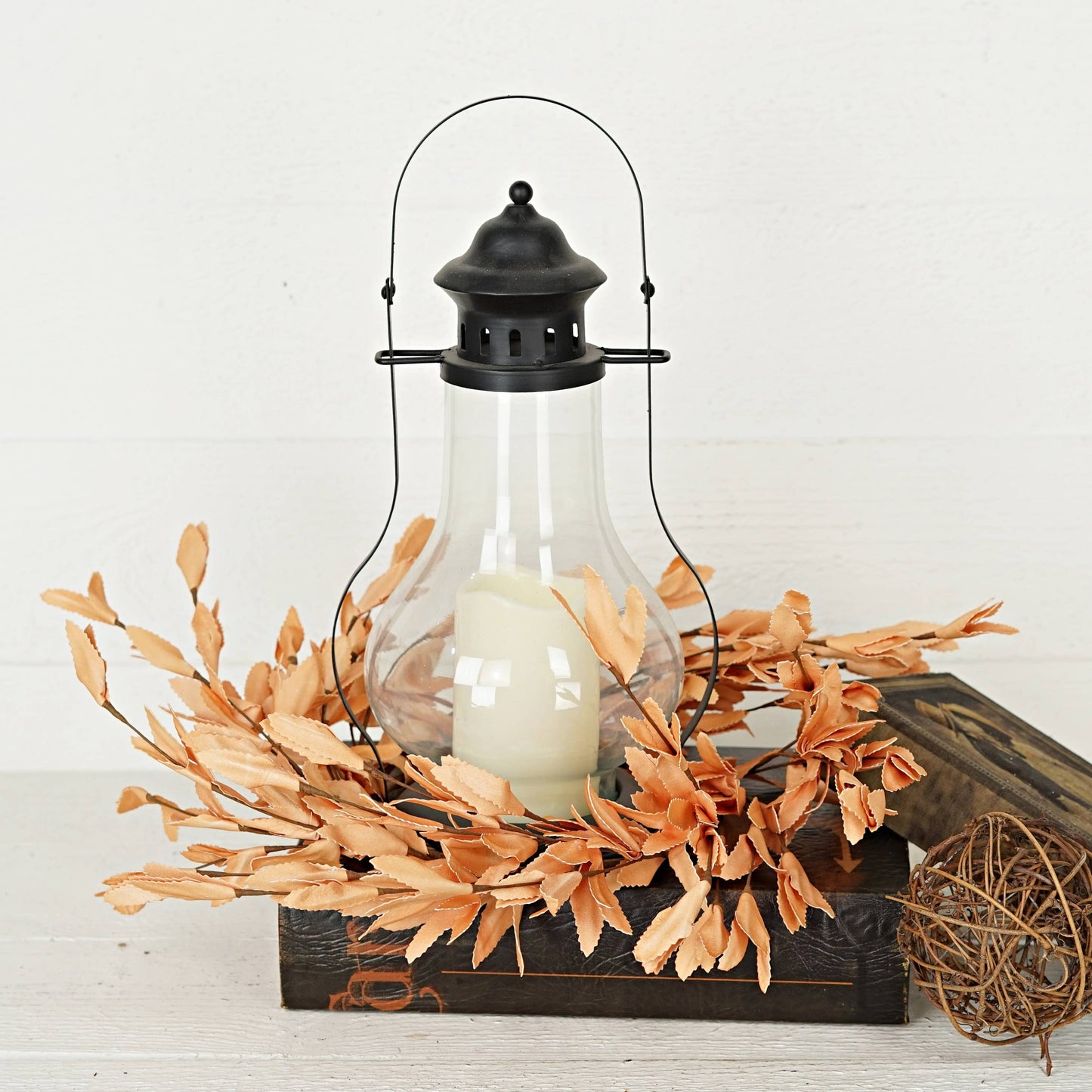 Tea-Stained Herb Leaves Wreath - 18"