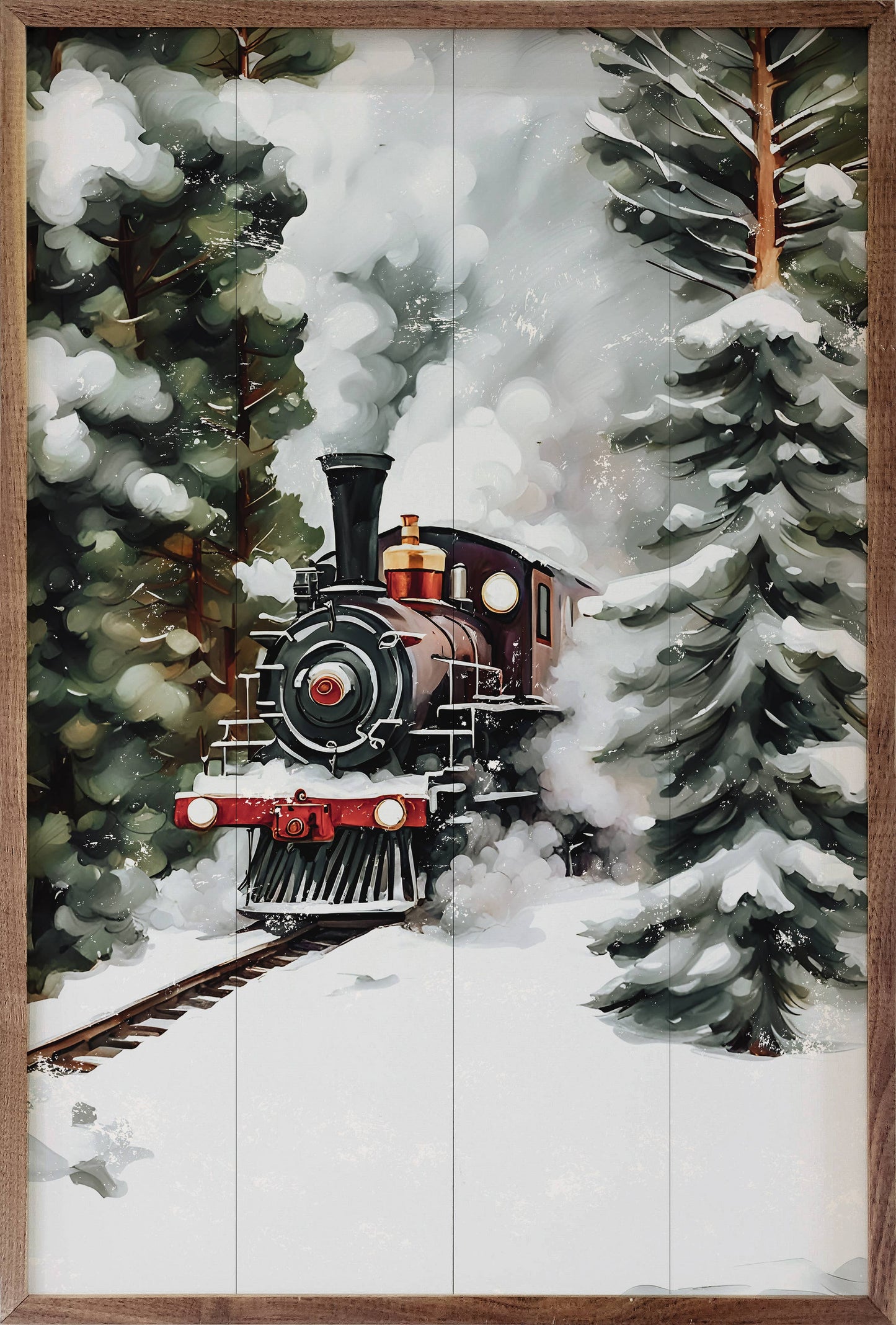 Winter Mountain Train - 10"x16"