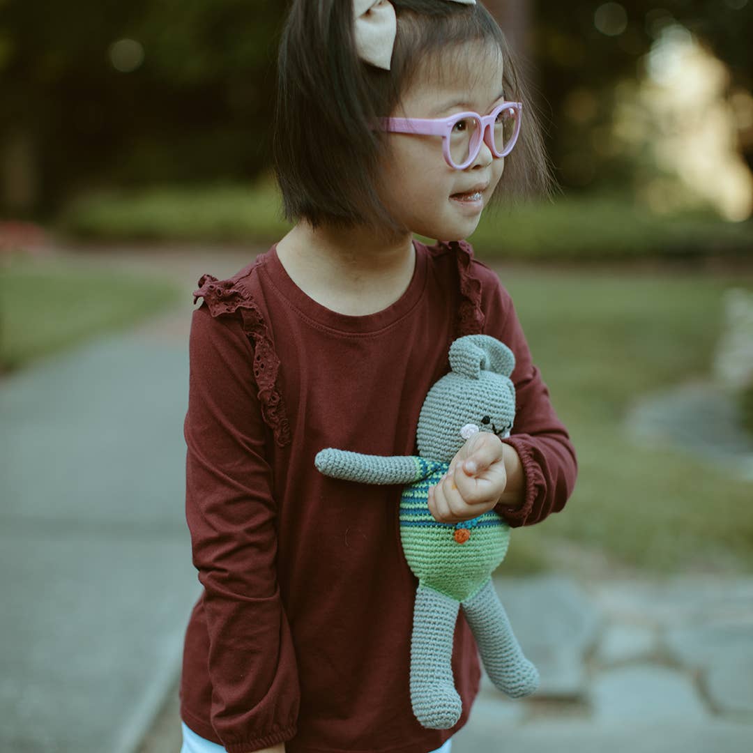 Grey Organic Cotton Bunny Plush – 9"
