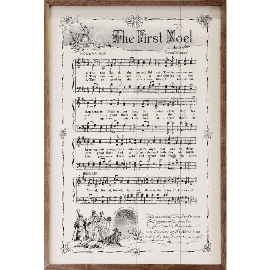The First Noel Sheet Music Sign - 10"x16"