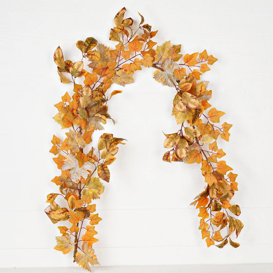 Late Autumn Leaves Garland - 5'