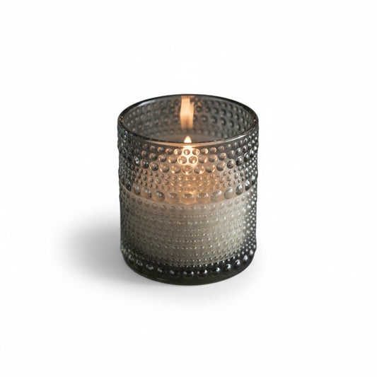 Charcoal Bubbled Glass Flameless Candle - 3.25"