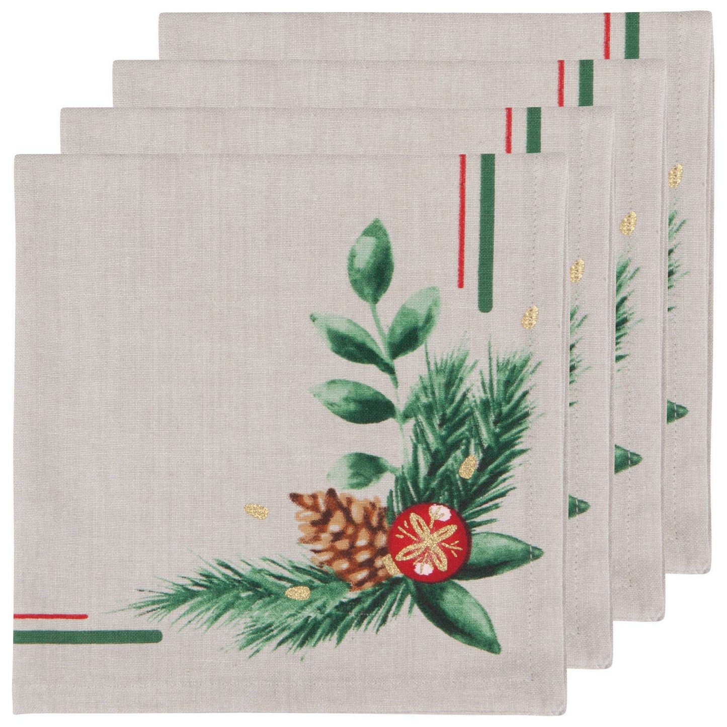 Deck The Halls Christmas Napkins Set of 4  -18"x18"