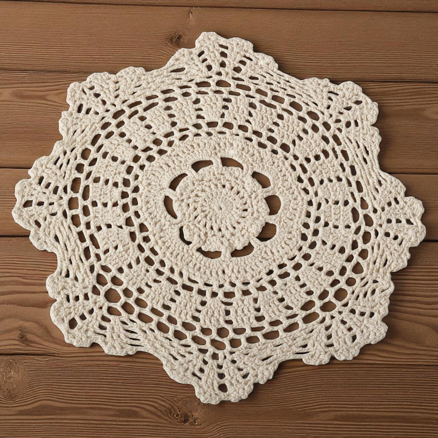 Ecru Crochet Lace Doily