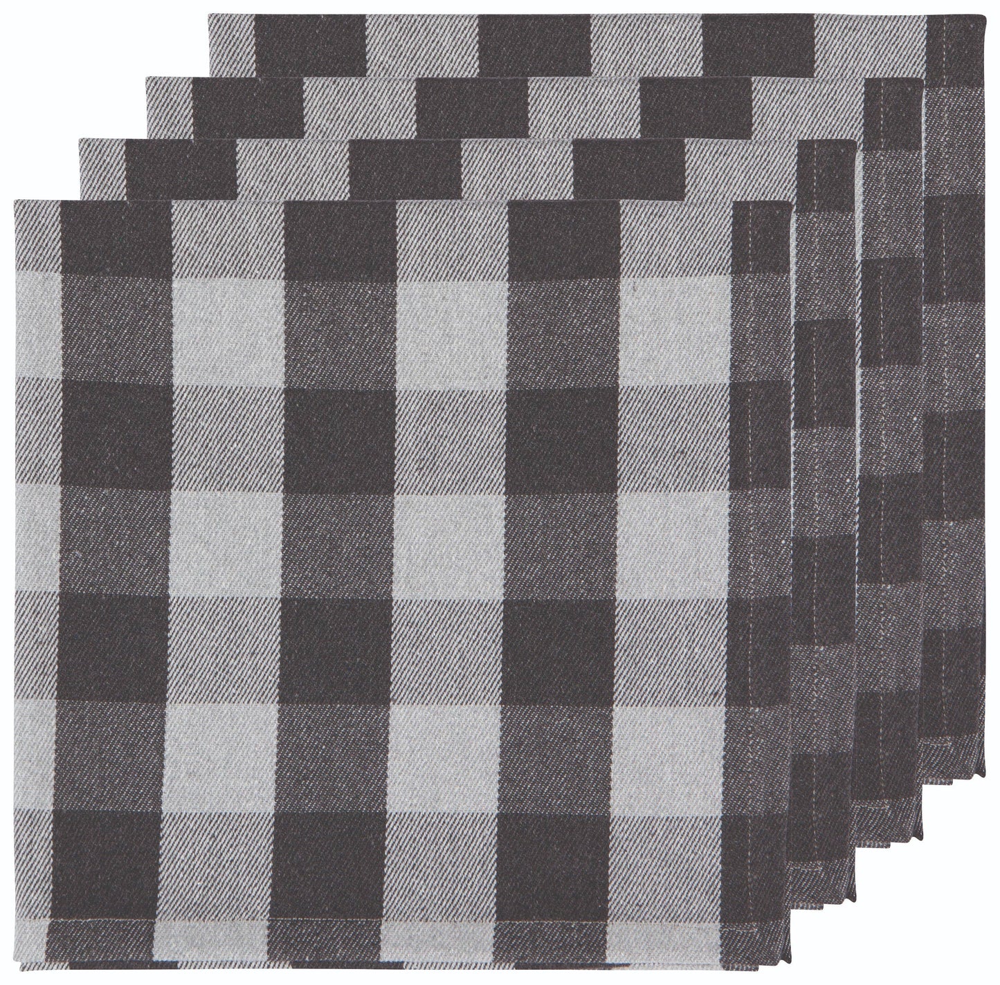 Gray Buffalo Check Napkins - Set/4