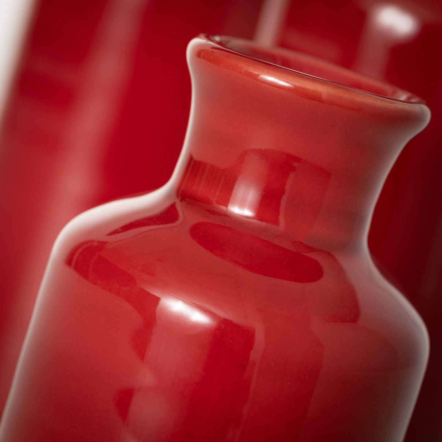 Ceramic Red Bottle Vases