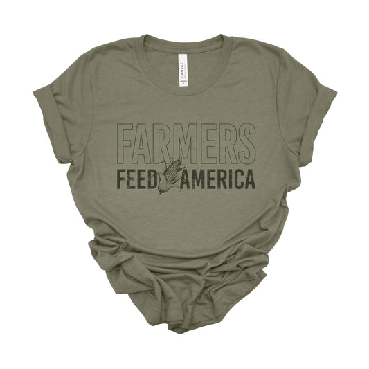 Farmers Feed America Heather Olive Tee