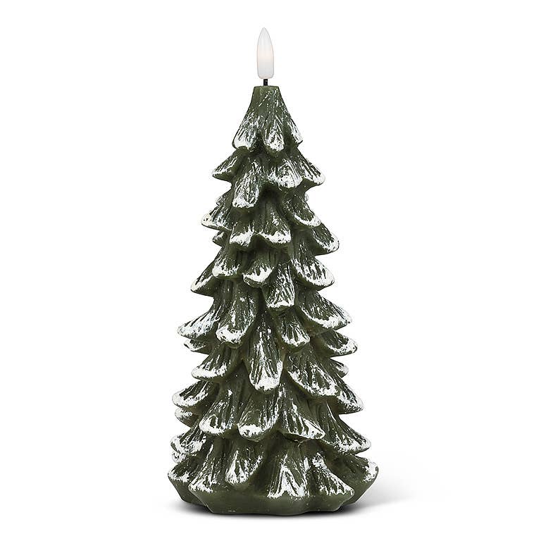 Snowy Tree LED Candle - 9"