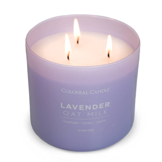 Lavender Oat Milk Scented Jar Candle, Soy Blend Wax, 14.5oz