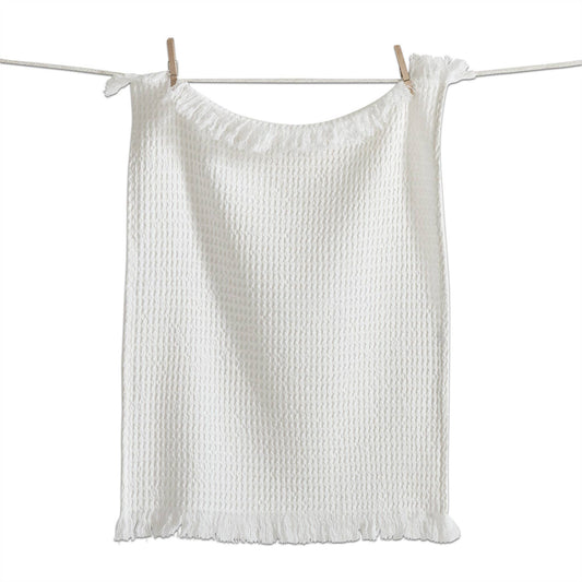 White Waffle Weave Dishtowel, 100% Cotton