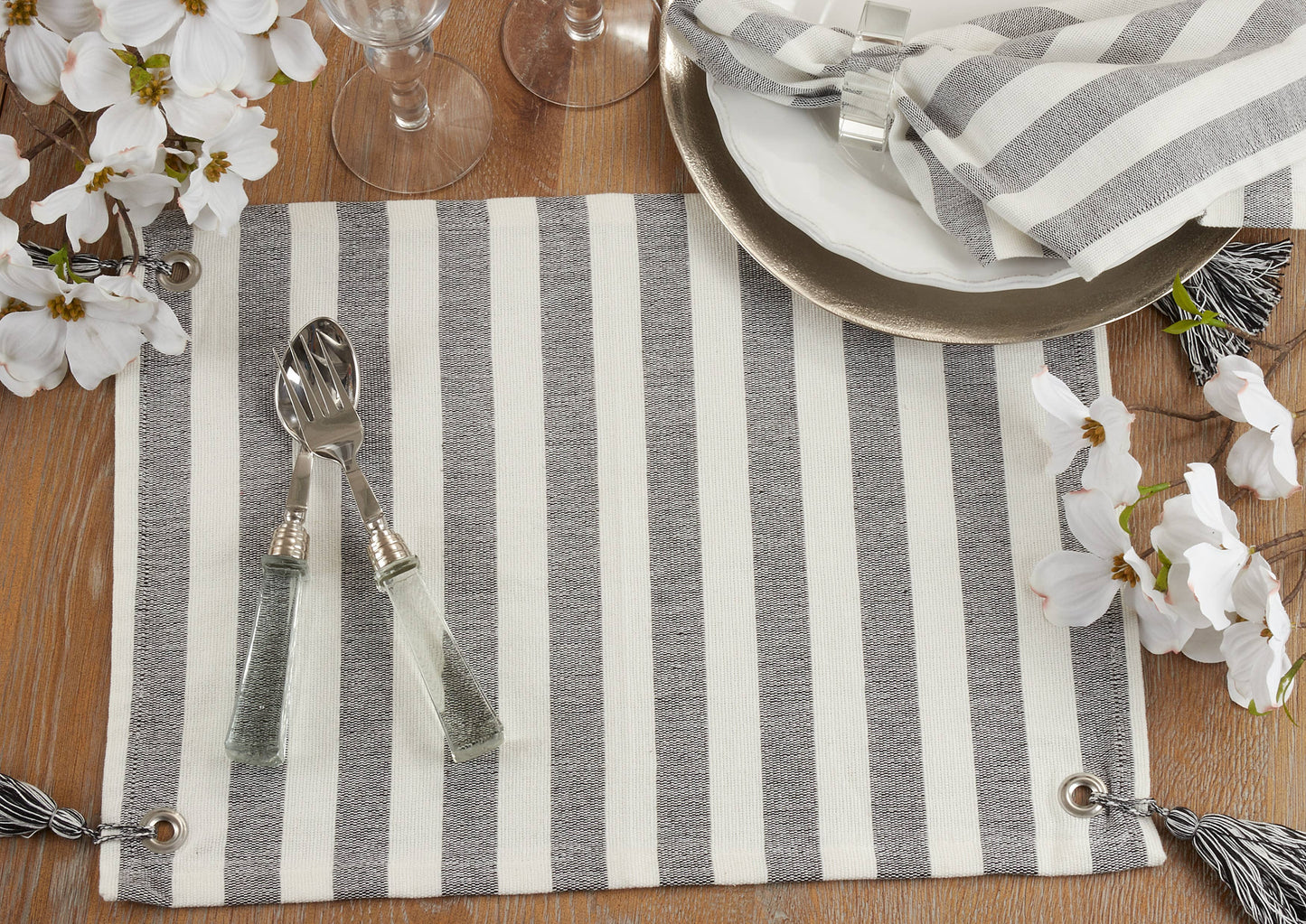 Striped Tassel Placemat - 14"x20"