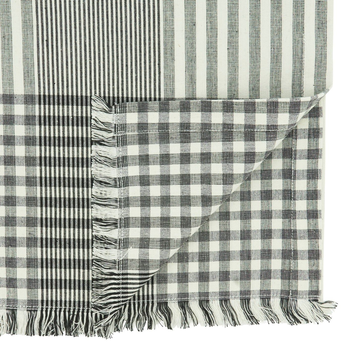 Black & White Stripe Runner - 16"x72"