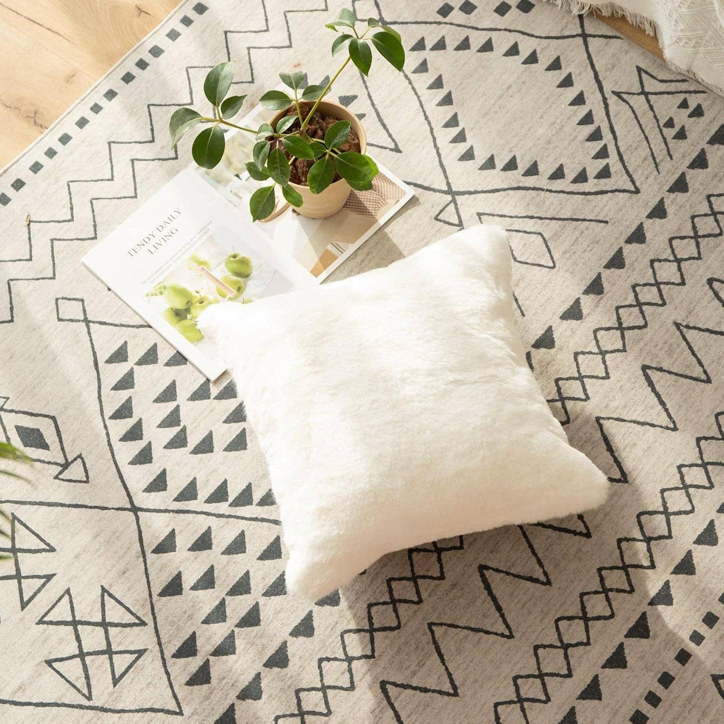 White Plush Throw Pillow - 18"x18"