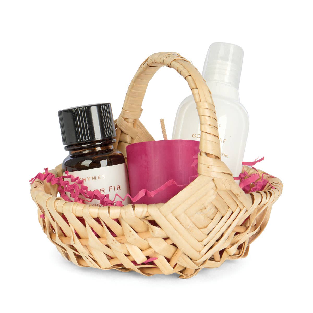 Tiny White Willow Basket with Handle - 6"
