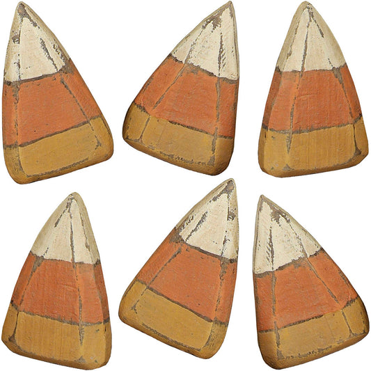 Wooden Candy Corn Set of 6 - 3"