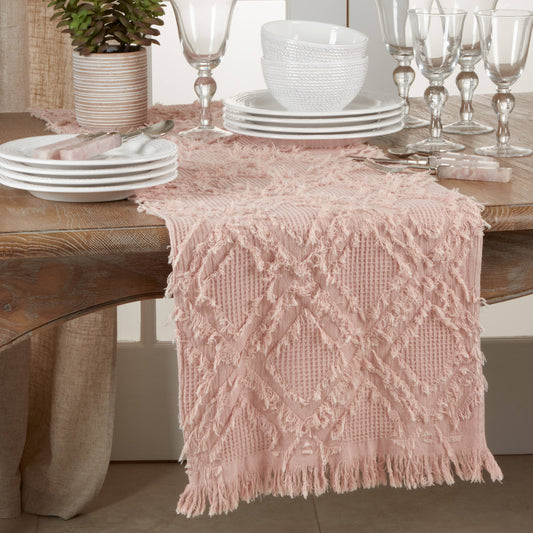 Fringe Waffle Weave Runner - 16"x90"