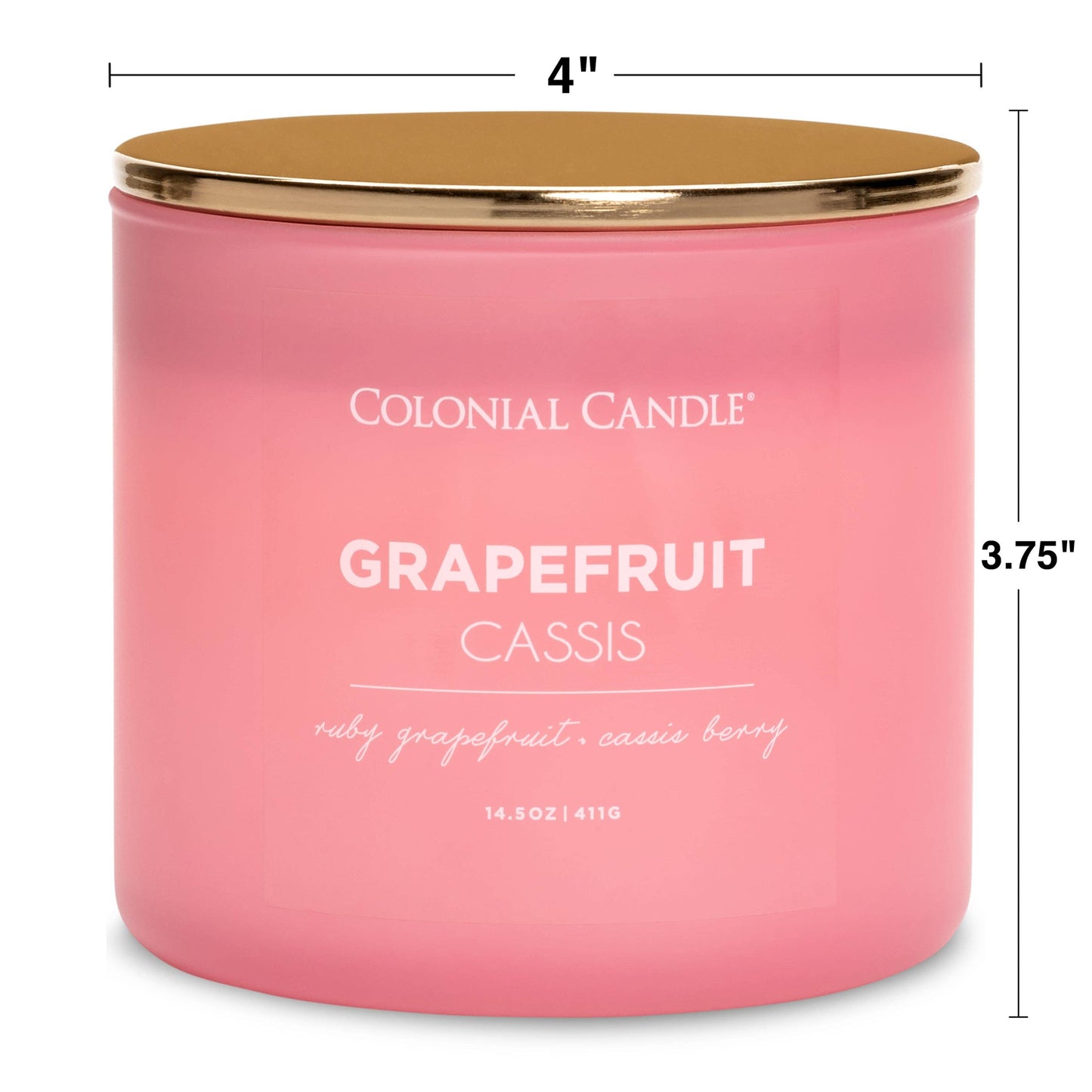 Grapefruit Cassis Scented Jar Candle, Soy Blend Wax, 14.5oz