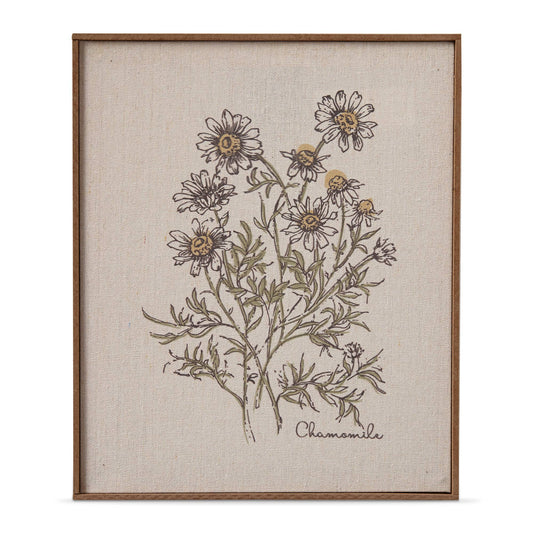 Chamomile Framed Stretch Canvas Wall Art - 12"x10"