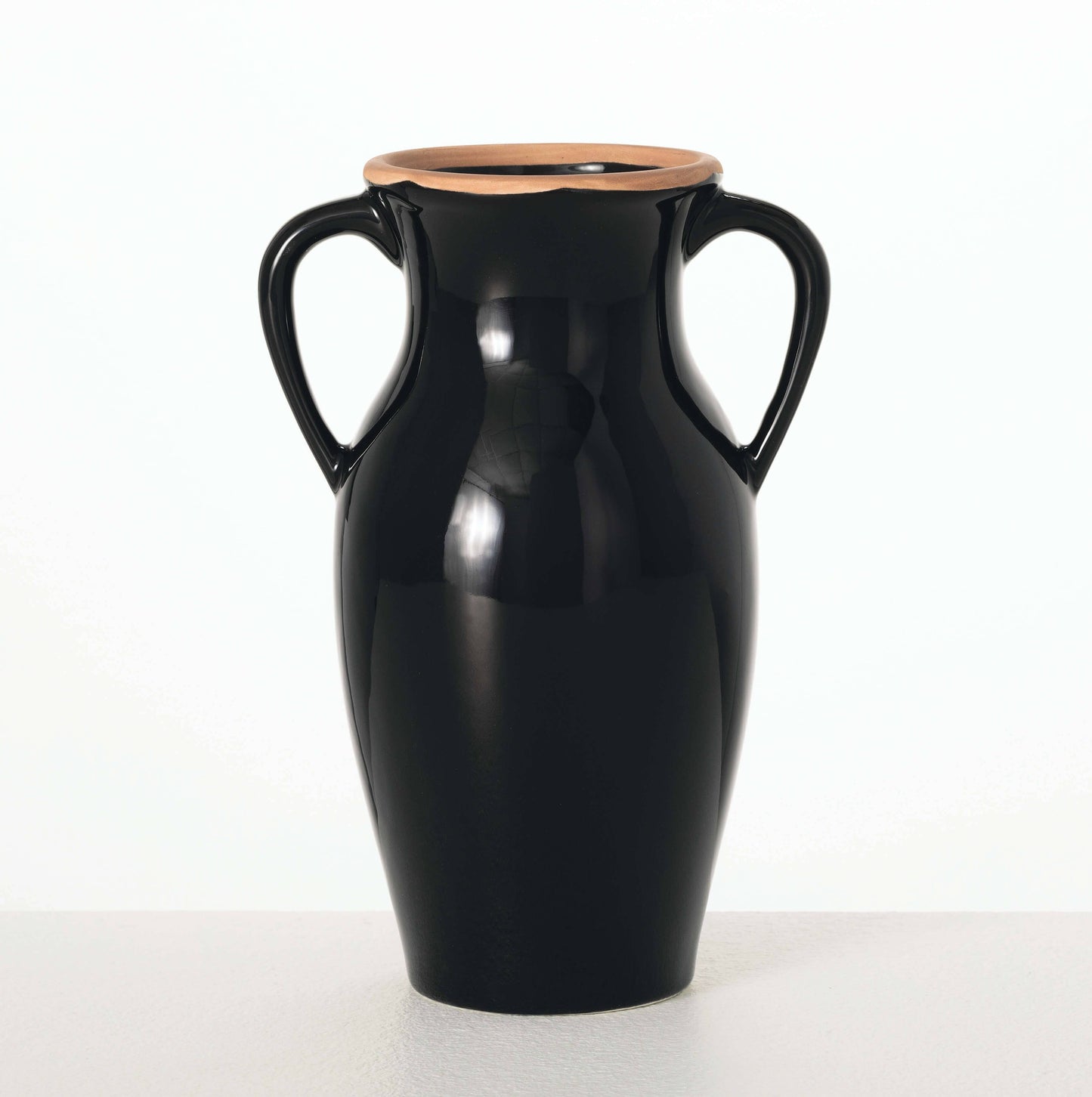 Natural Rimmed Onyx Urn Vase - 8"