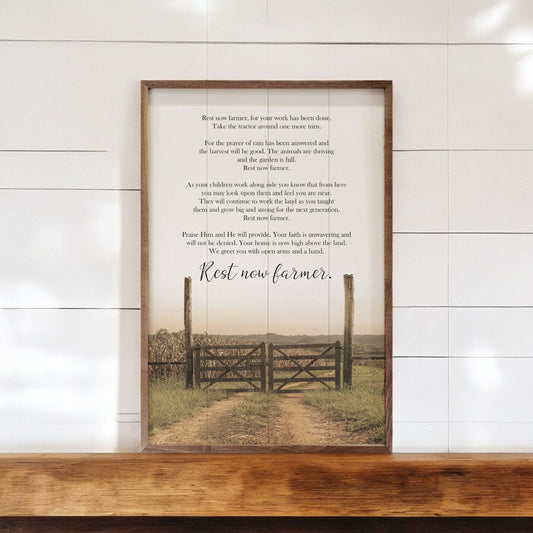 Rest Now Farmer - 5" x 8" x 1.5"