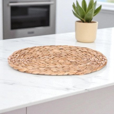 Oval Hyacinth Coil Hot Pad - 11"