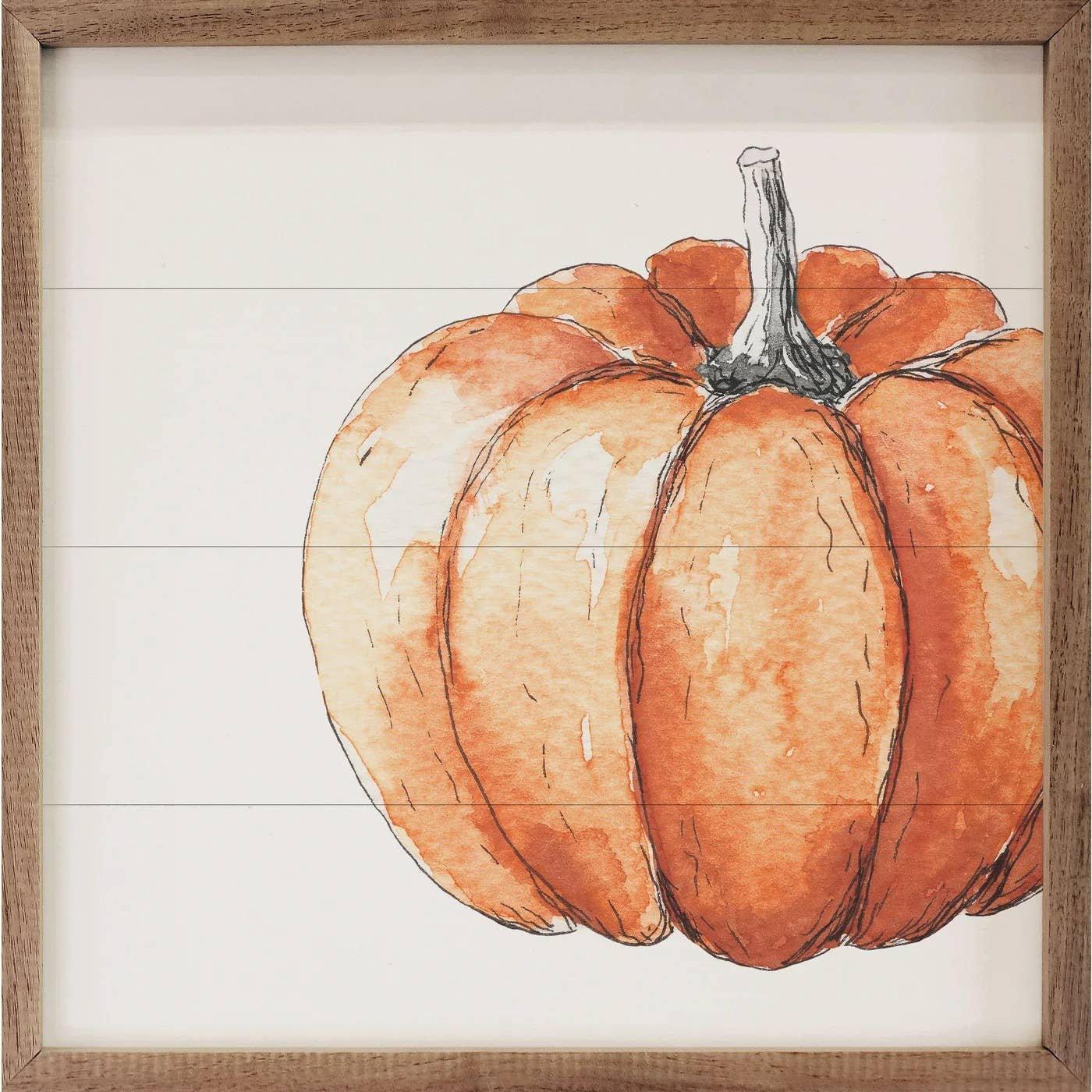 Orange Pumpkin Sign - 8" x 8"