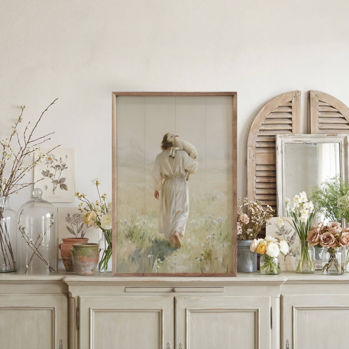 Let Me Carry You Jesus And Lamb Artwork - 10"x16"