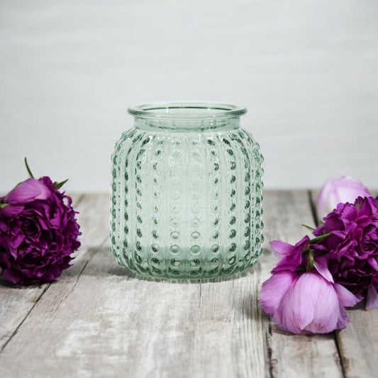 Sage Small Bumpy Glass Jar - 4"