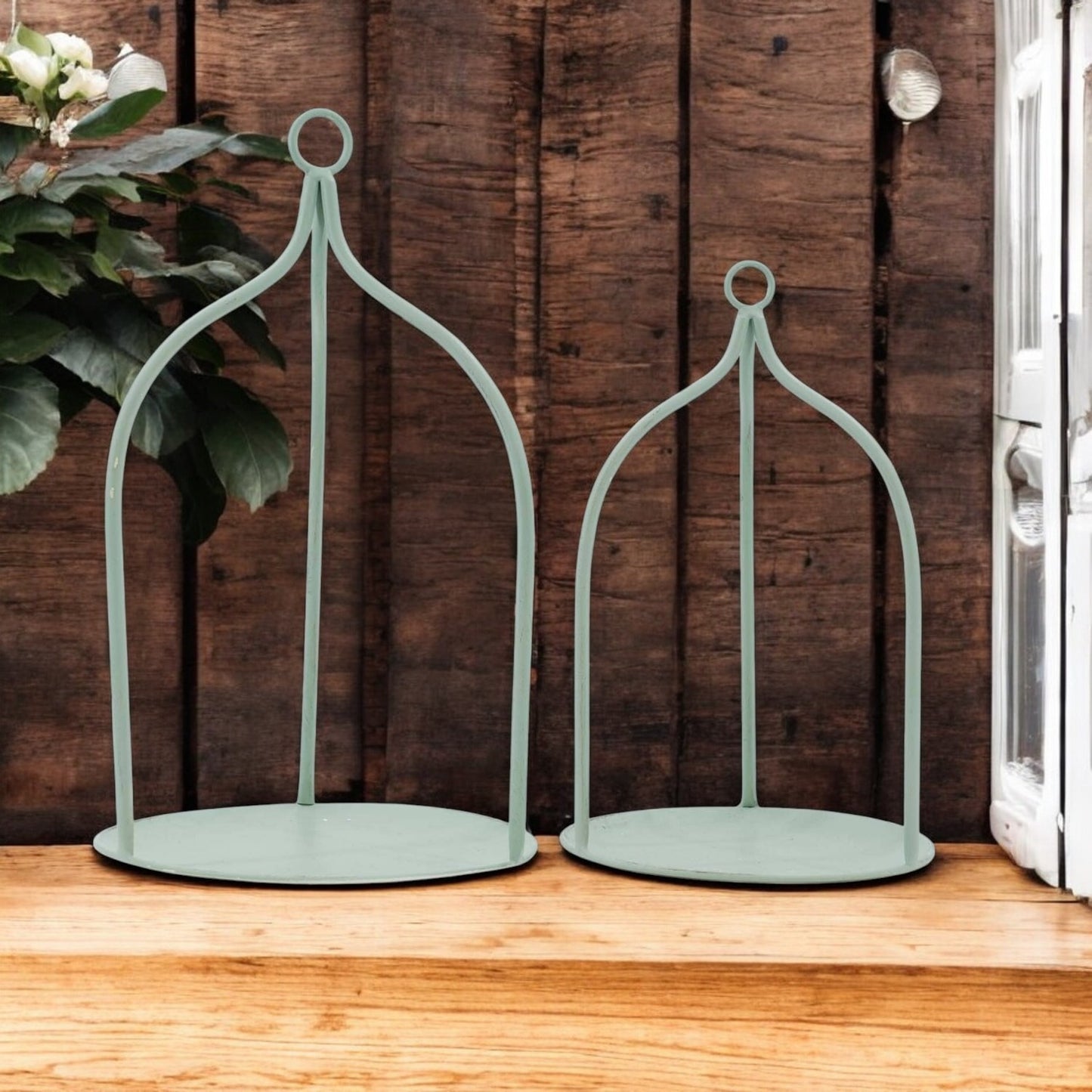 Sage Metal Open Lanterns - 2 Sizes