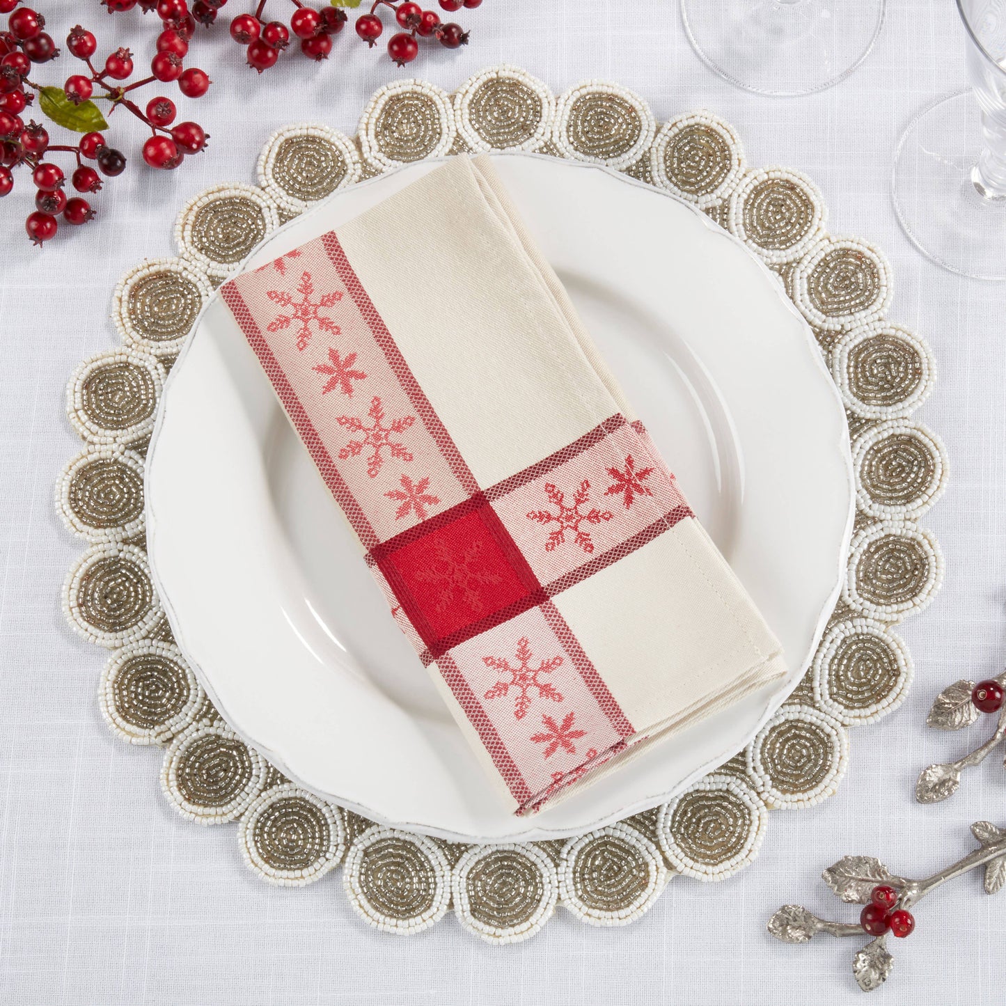 Classic Charm Jacquard Napkins - Set of 4