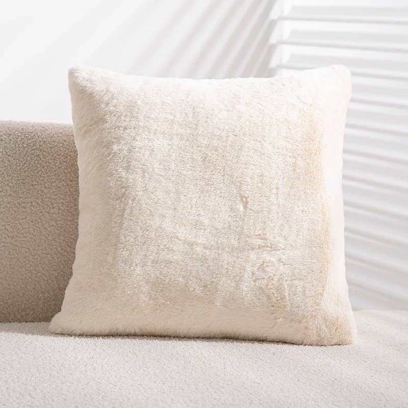 White Plush Throw Pillow - 18"x18"